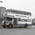 Halifax Metro Calderdale Bus leaves the old Crossfields Bus Station on its way to Wainstalls in 1976