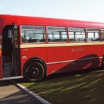 Red & White 1965 Bristol Bus DAX610C