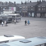 Coaches at Blackburn bus park Statio in 1969