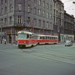 Prague Strassenbahn Tram in Traffic in 1976