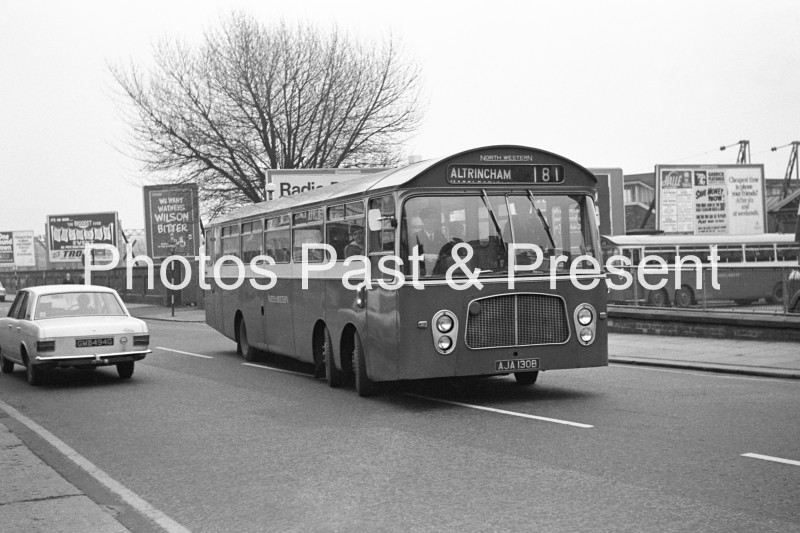 bw085x - North Western Bedford Val Twin Steer Bus AJA130B at Altrincham in 1969