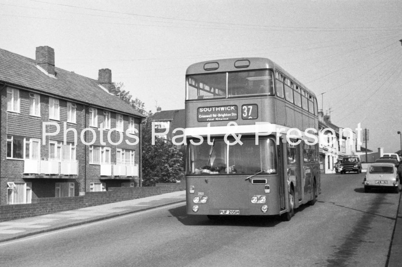 Brighton 1969 Bus PUF205H to Southwick