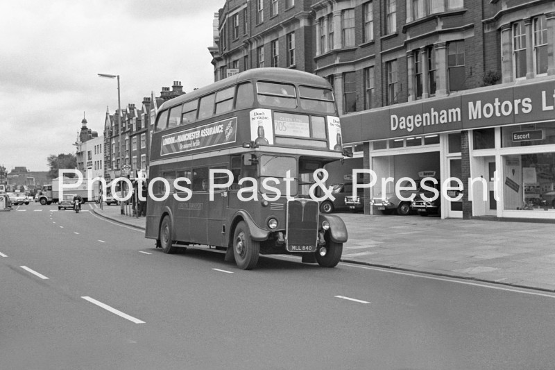 London Transport Bus MLL840 at Dagenham Motors 1973