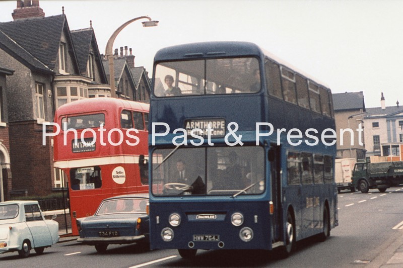Doncaster Blue Line Reliance Bus HWW764J to Amthorpe 1974