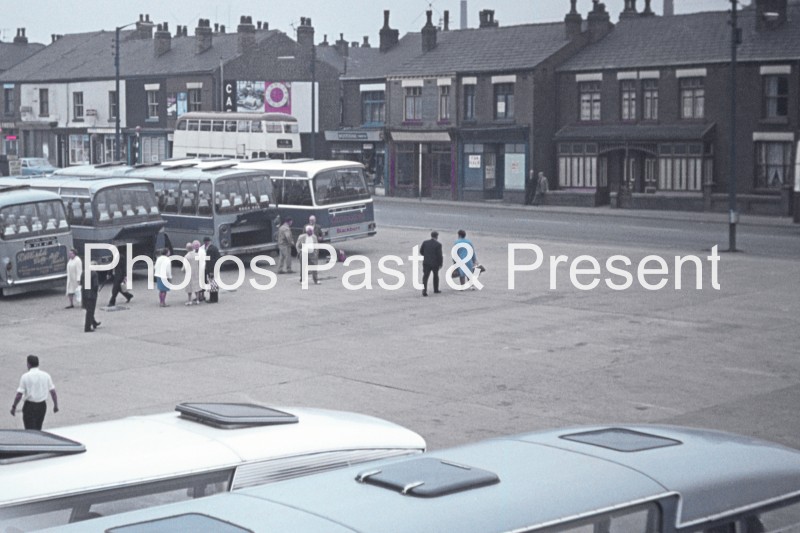 Coaches at Blackburn bus park Statio in 1969