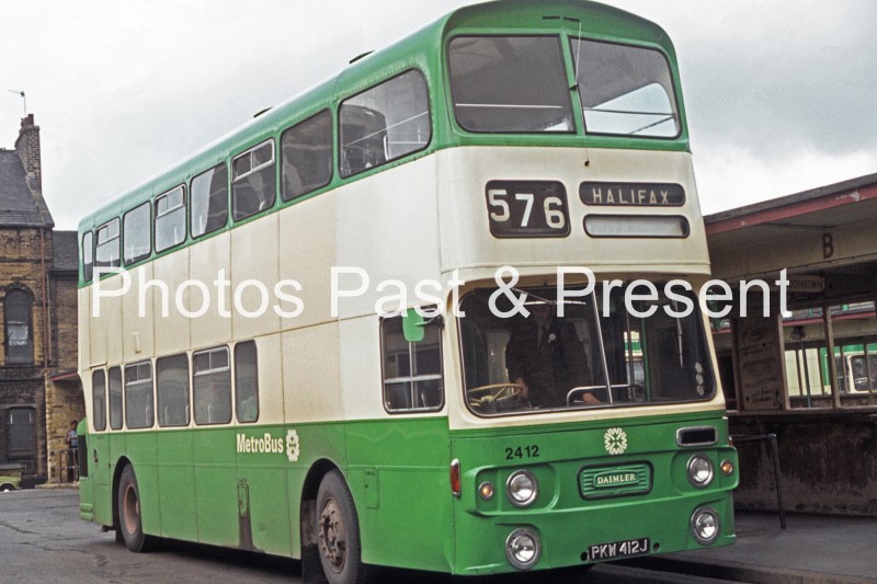 1970 Bradford Daimler Bus PKW412J at Halifax Station