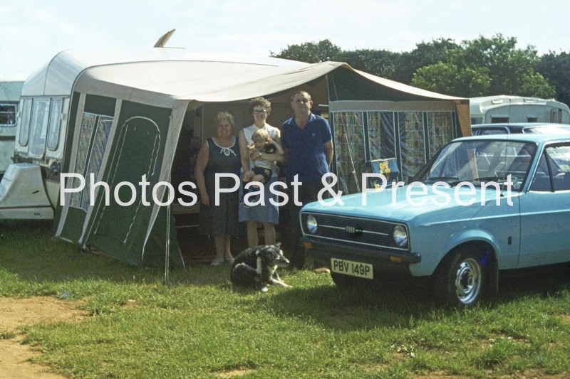 Ford Escort Mk2 car & caravan on holiday 1975