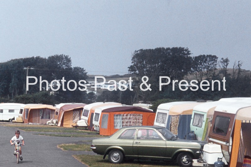 Vauxhall Viva & Caravan on Camping Site 1972