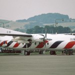 Vintage C10 Display Aircraft on Tarmac in Europe