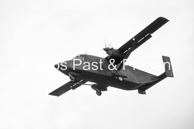 Twin Prop Military Aircraft Coming in to Land